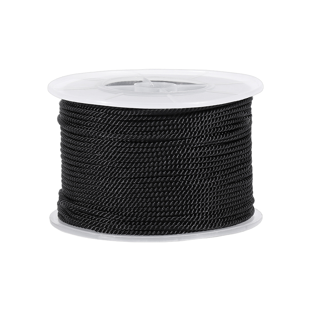 Cord Trim Twisted - 54,68 Yards Schwarze Gedrehte Kordel 2mm