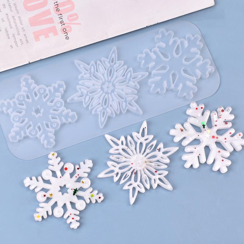 Christmas Craft Embellishment - Weihnachten Hohl Schneeflocke Ornament Silikon Form