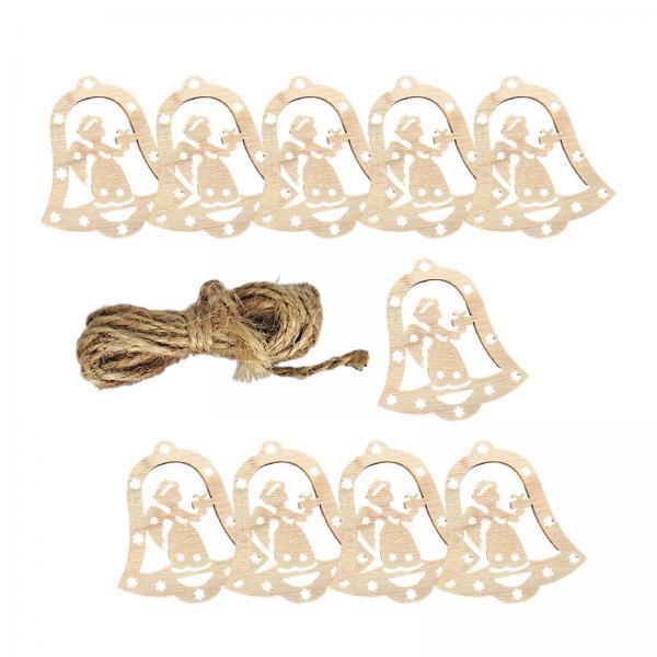 Christmas Craft Embellishment - Unfertige Holzausschnitte Weihnachts-Hängeetiketten Deko-Basteleien Blanko-Holzscheiben für