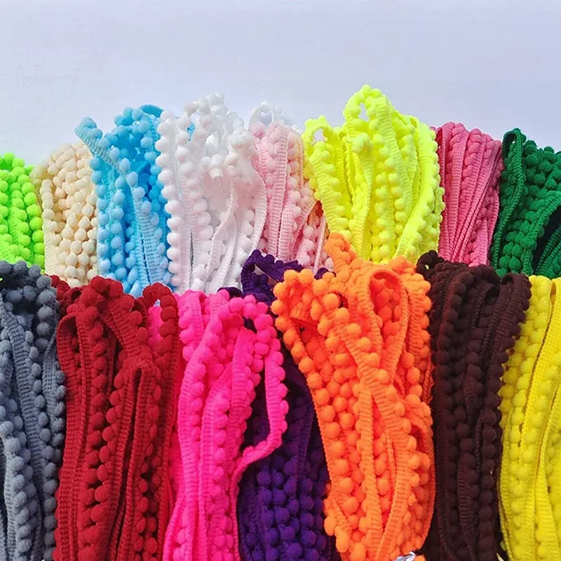 Fringe Ribbon Sewing - 5/10 Yards Wollkugel-Spitzenborte mit Fransen, 5mm