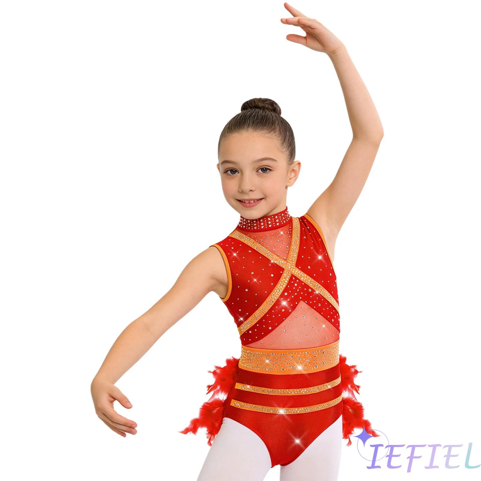 Rhinestone Banding Trim - Kinder Mädchen Latein Ballett Tanzkostüm Bodysuit