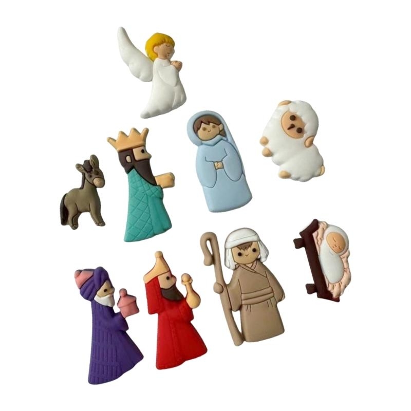 G6KF 9PCS/SET -Krippe Szene Pa – Christmas Craft Embellishment Bewertung und Preis