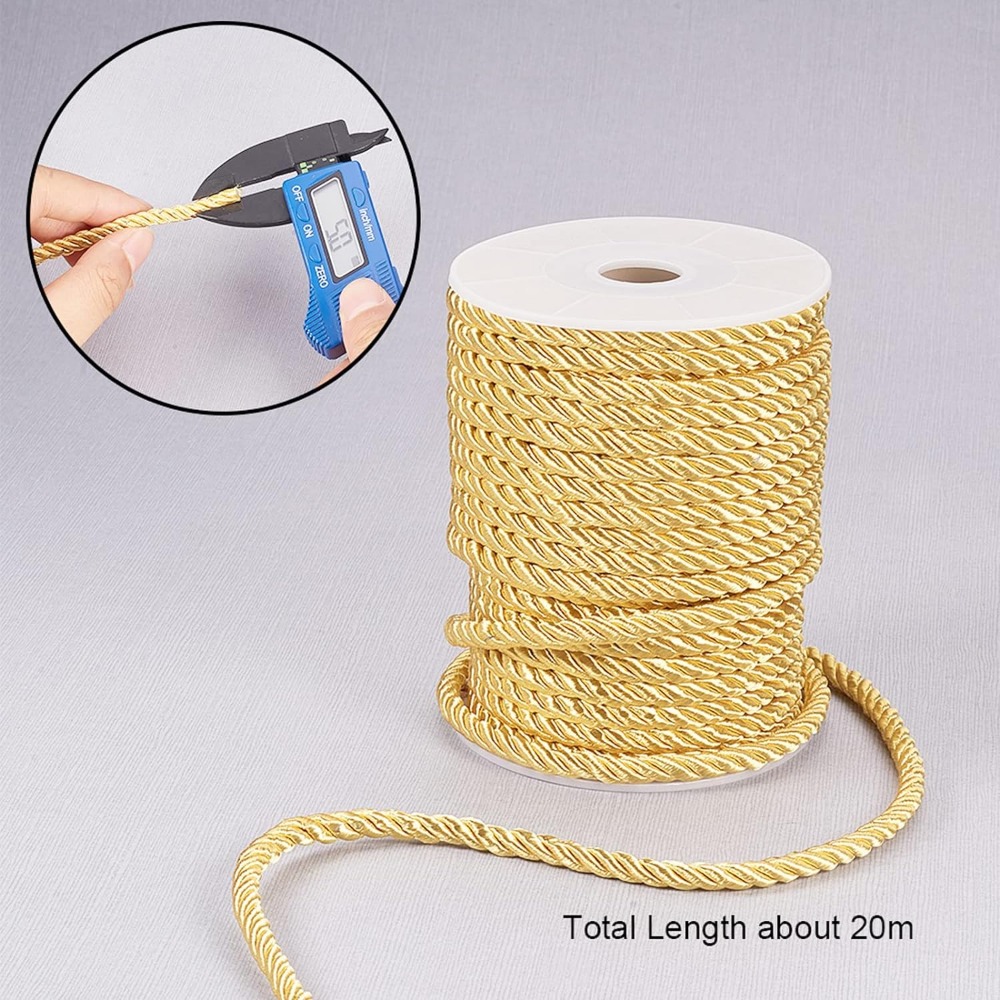 5 mm, 18 Yards, gedrehtes Gold – Cord Trim Twisted Bewertung und Preis