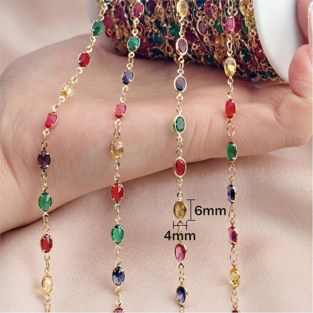 1 Meter Gemischte Farbige Rech – Pearl Trim Chain Bewertung und Preis