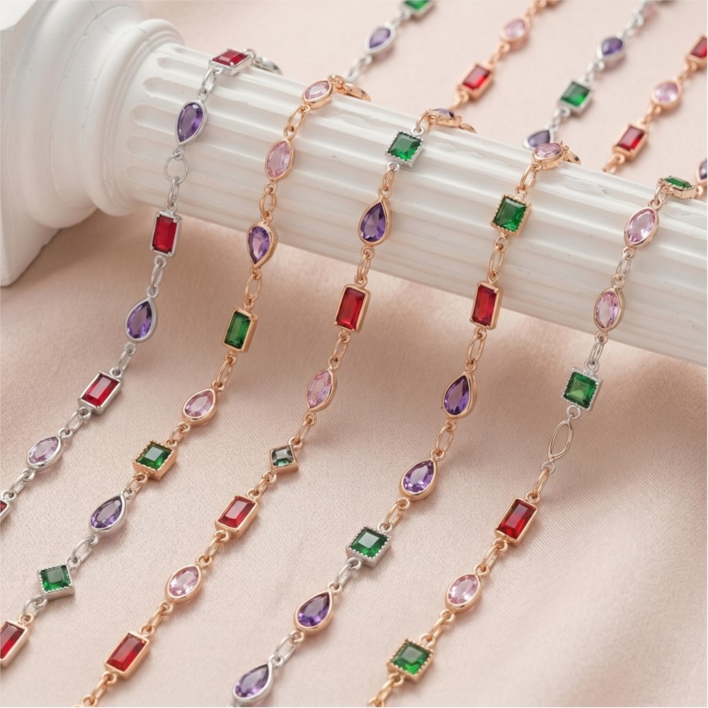 1 Meter Gemischte Farbige Rech – Pearl Trim Chain Bewertung und Preis