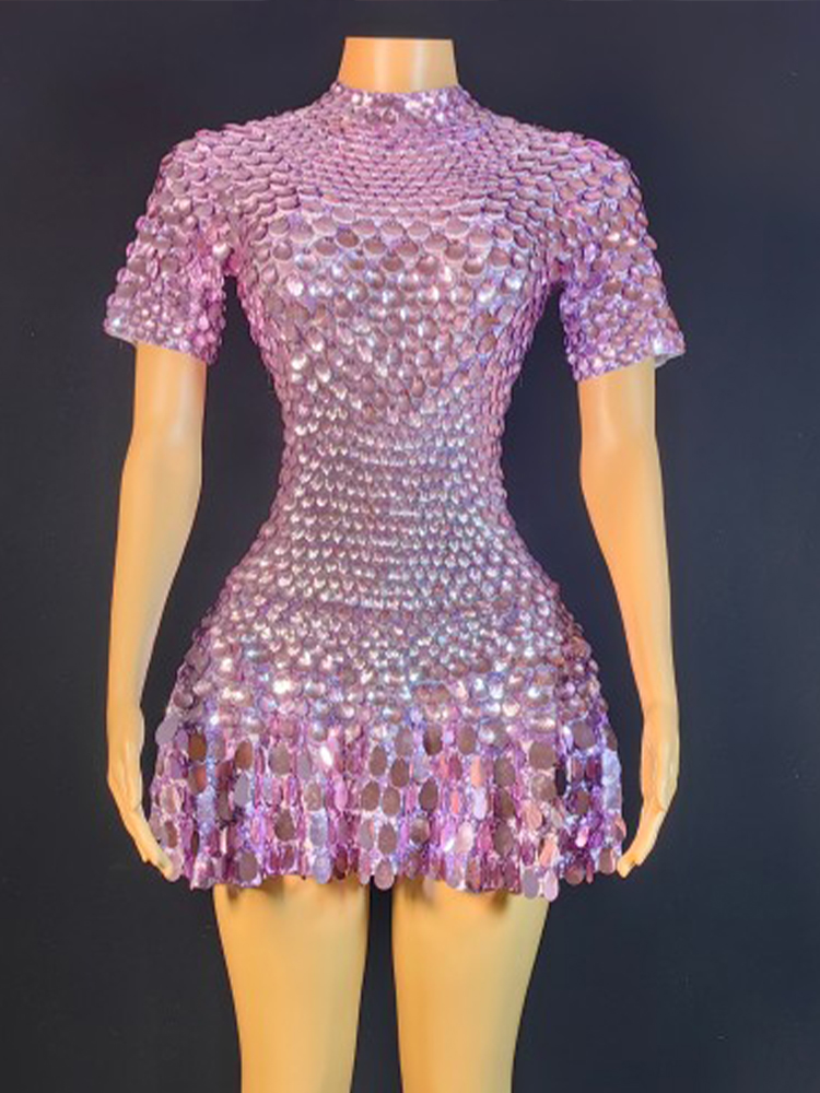 Schöne Pailletten Mini kleid s – Rhinestone Banding Trim Bewertung und Preis