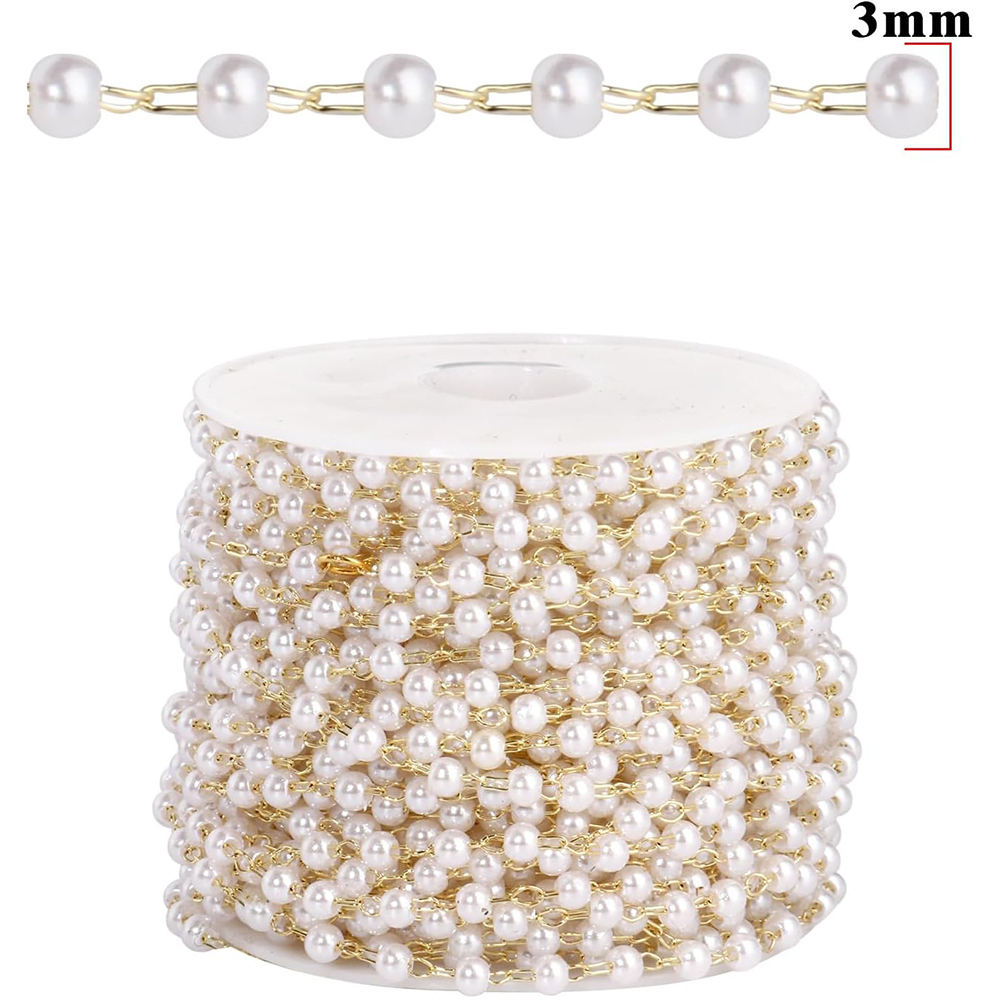 20 Meter 3/4/5/6mm Kunstperlen – Pearl Trim Chain Bewertung und Preis