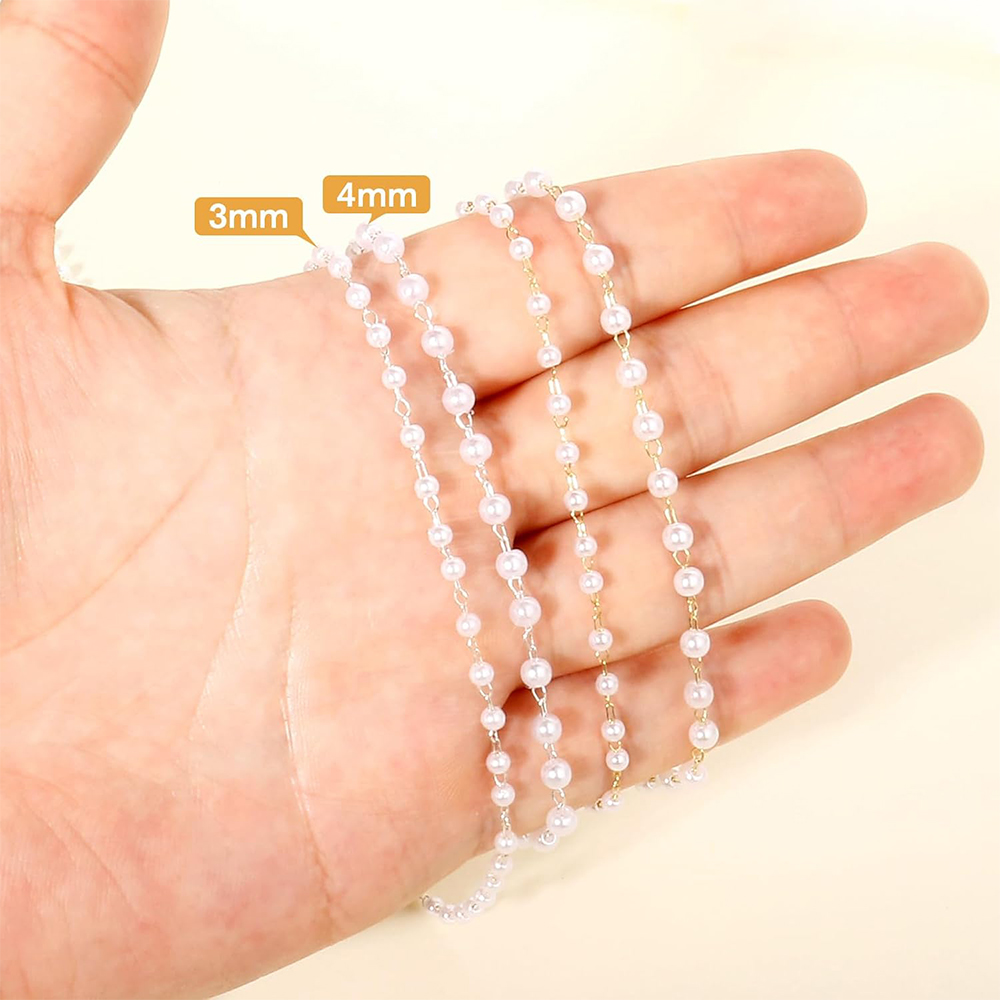 20 Meter 3/4/5/6mm Kunstperlen – Pearl Trim Chain Bewertung und Preis