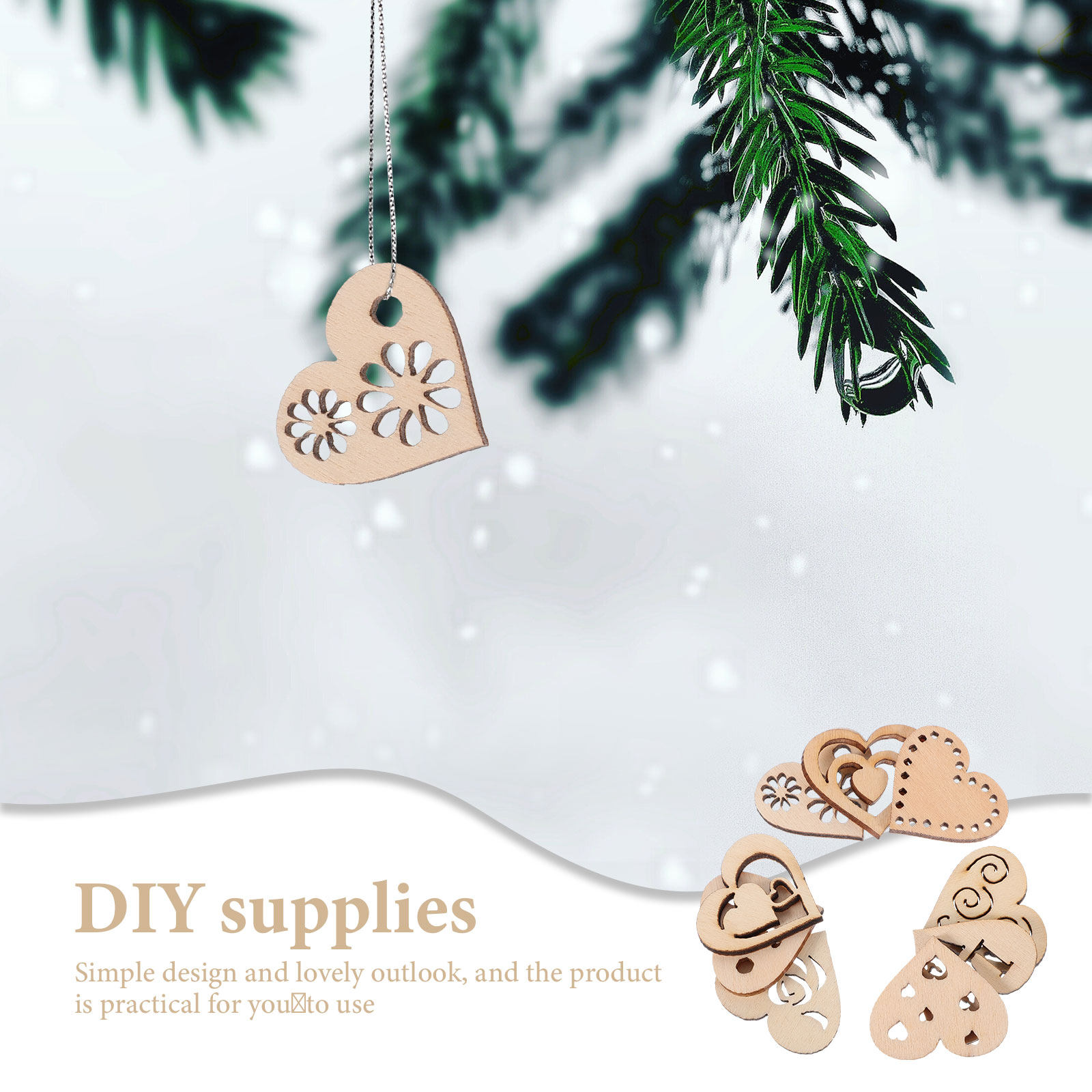 1 Set Holzherz-Scheiben zum Au – Christmas Craft Embellishment Bewertung und Preis