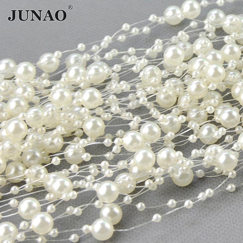 JUNAO 20 Meter 3 + 8 mm weiße  – Pearl Trim Chain Bewertung und Preis