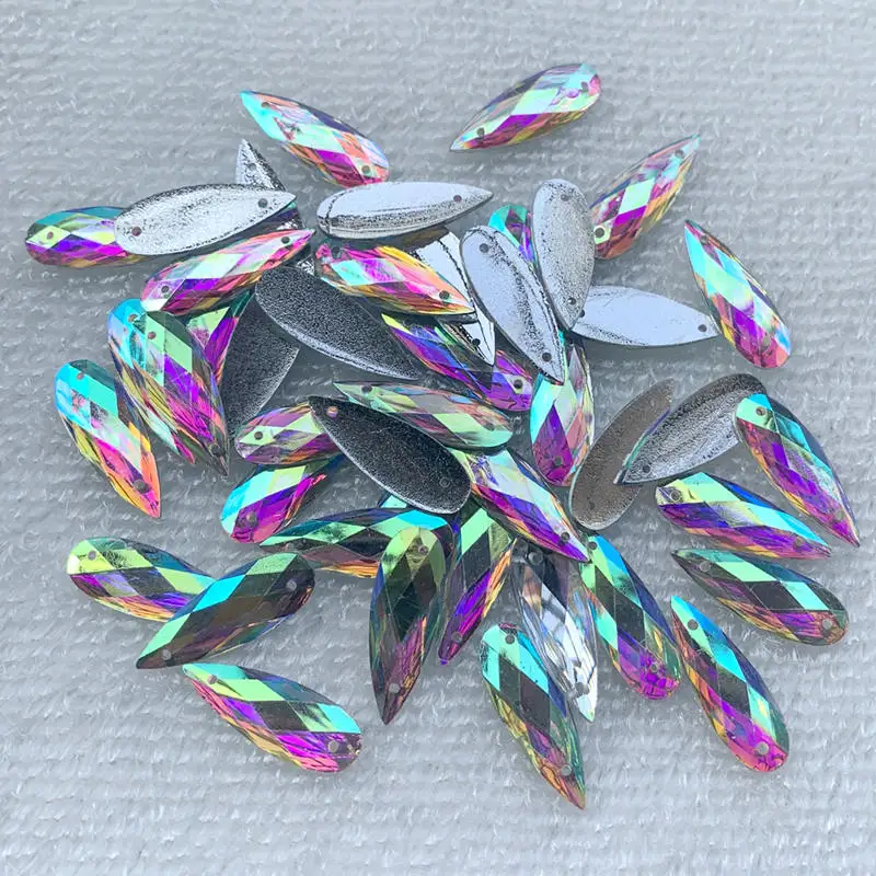 40 Stück 8*22mm weiße AB-Tropf – Sew On Rhinestone Bewertung und Preis