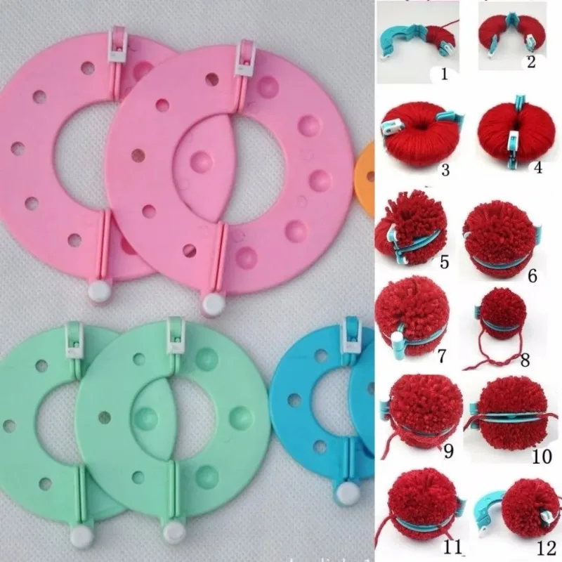 8PCS 4 Größen Flusen Ball Weav – Pom Pom Maker Tool Bewertung und Preis
